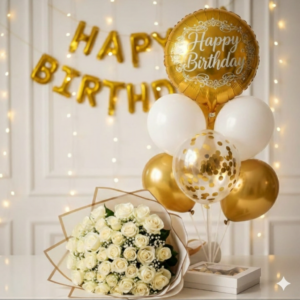 Luxury Birthday Box with Cake and Flowers