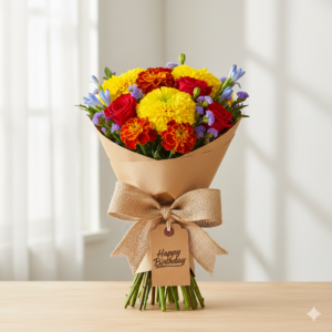 Pakistani Roses and Marigold Birthday Bouquet
