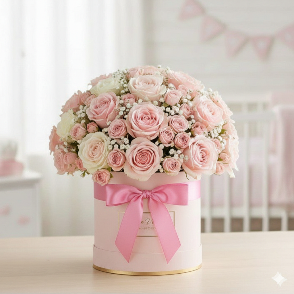 Premium Pink Rose Box for New Baby Girl Pakistan