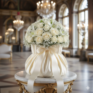 Luxury All White Rose and Lily Bouquet for Romance Pakistan