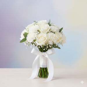 White Rose and Daisy Bridal Bouquet Pakistan