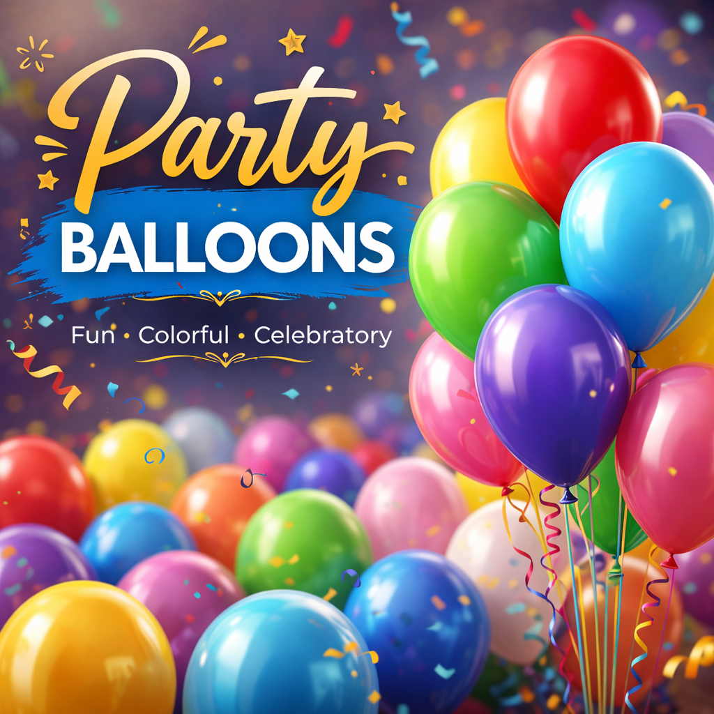Vibrant helium balloons and party decorations for birthdays, anniversaries, and surprise events by Gull Flowers.