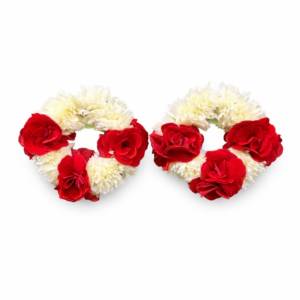 Handmade Fresh Flower Gajray with Red Roses and White Daisies for Weddings - Gull Flowers Karachi