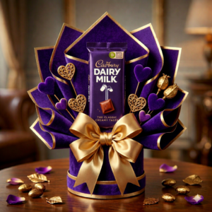 Single Dairy Milk Chocolate Bar Purple Bouquet Gift - Gull Flowers Karachi